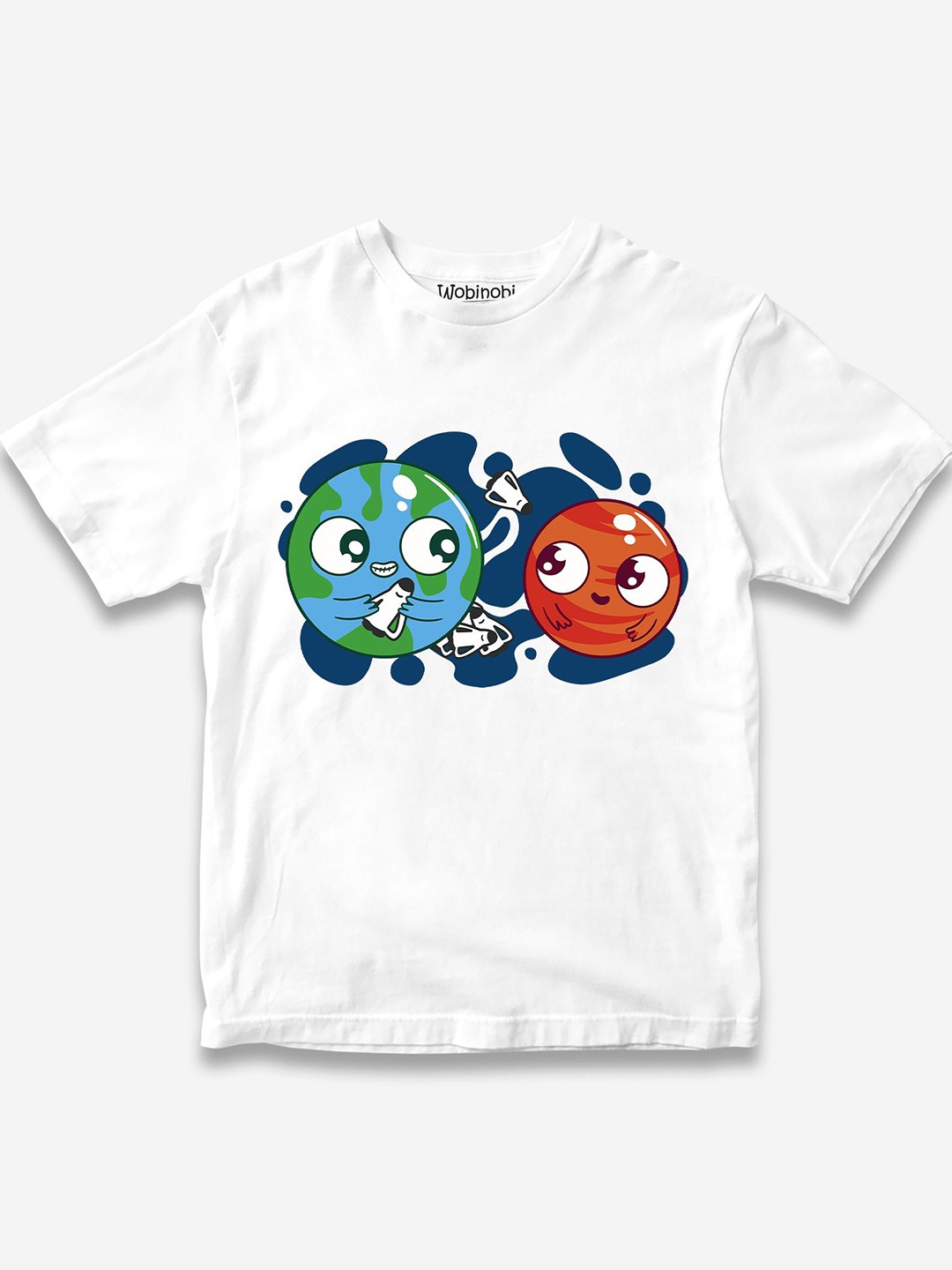 

Wobinobi Boys Space Print Bio Finish Pure Cotton T-shirt, White