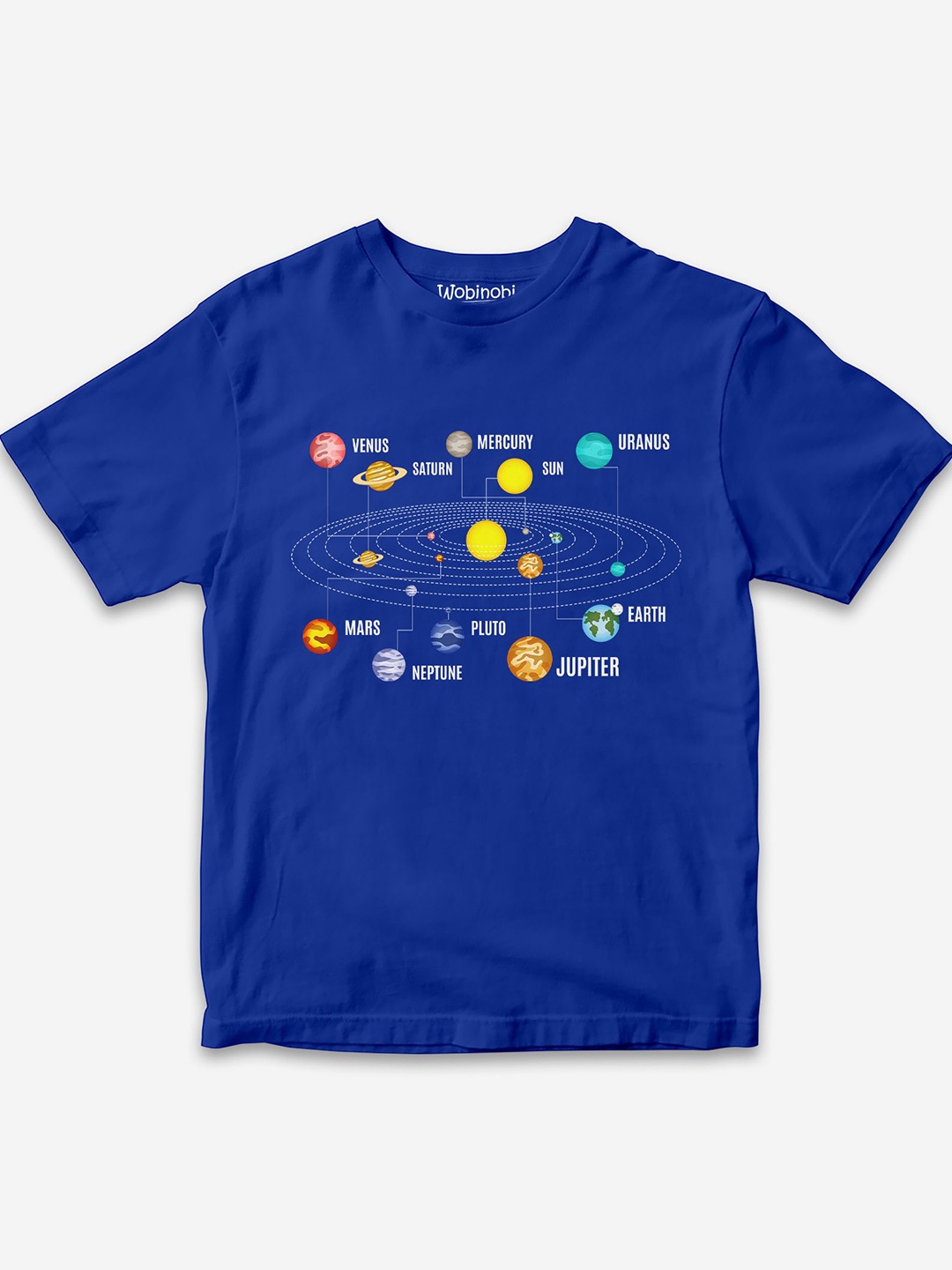 

Wobinobi Boys Space Print Bio Finish Pure Cotton T-shirt, Blue