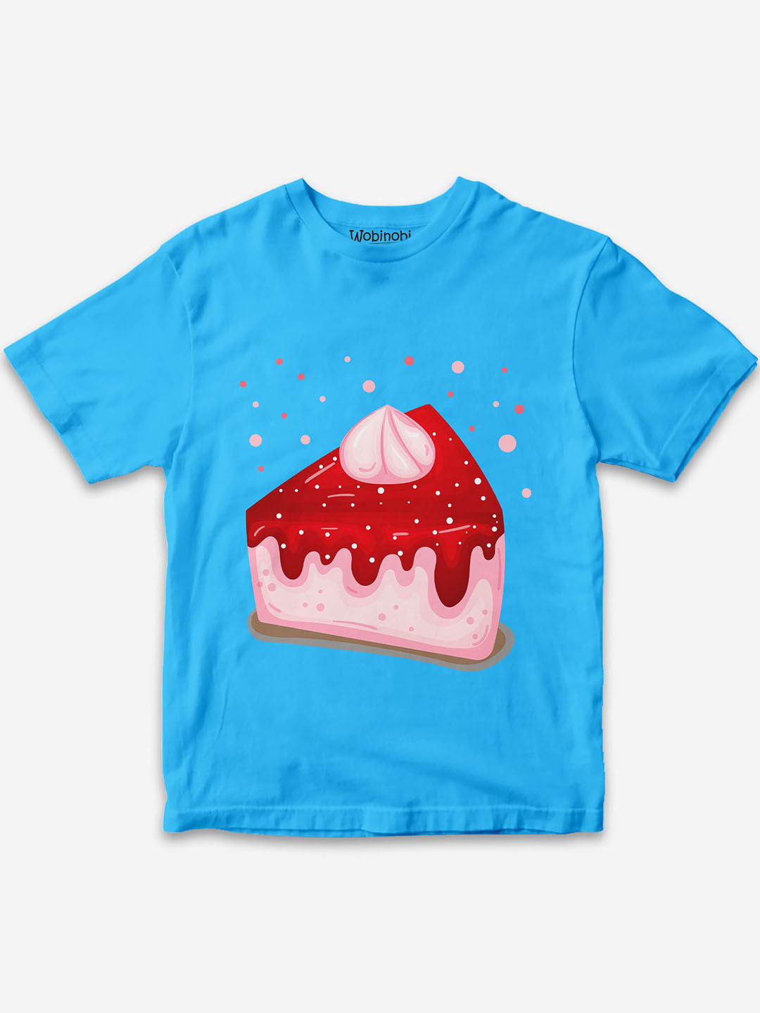 

Wobinobi Boys Cake Print Bio Finish Pure Cotton T-shirt, Blue