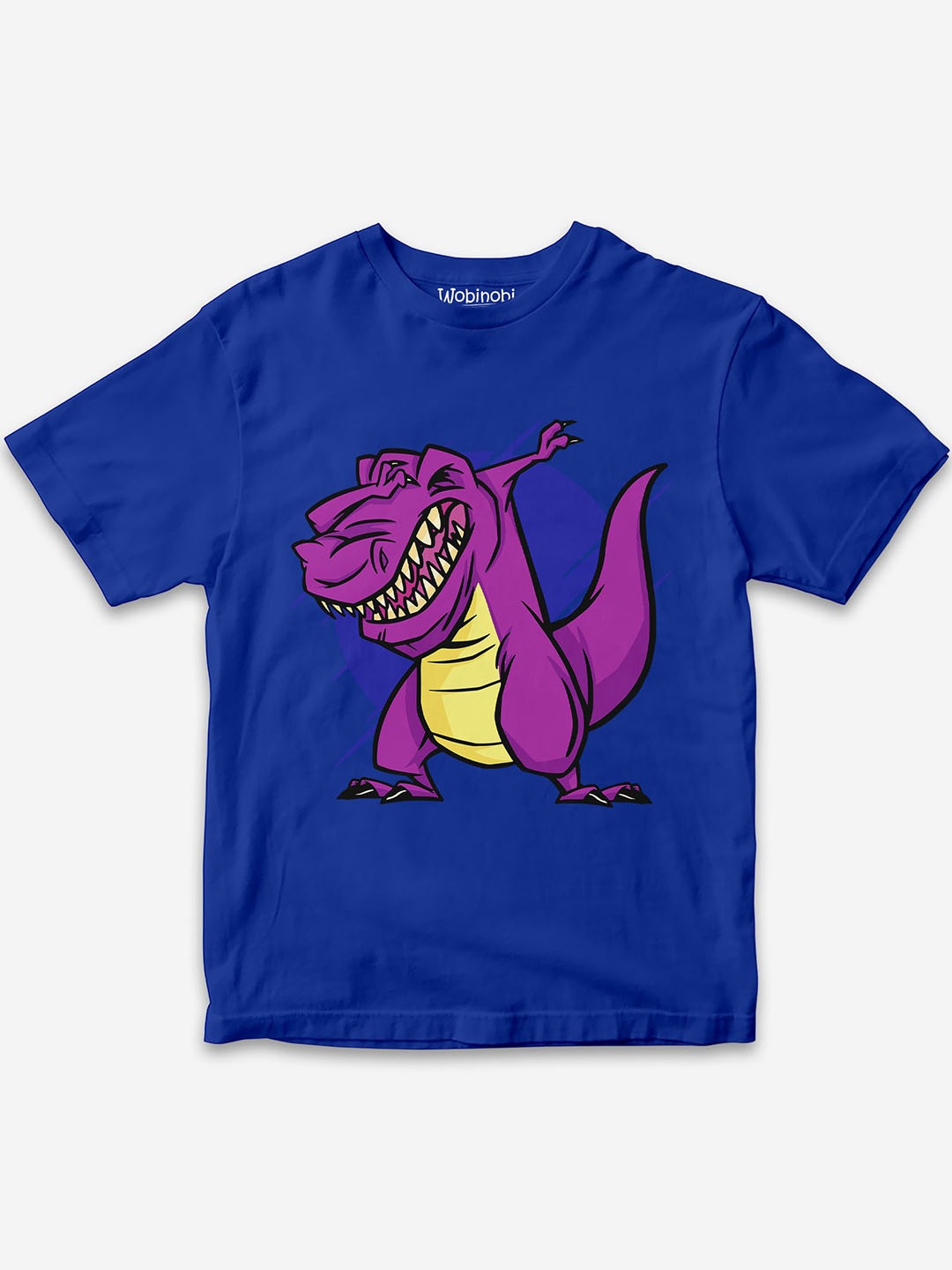 

Wobinobi Boys Dinosaur Print Bio Finish Pure Cotton T-shirt, Blue