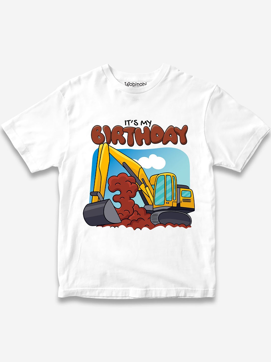 

Wobinobi Boys Birthday Print Bio Finish Pure Cotton T-shirt, White