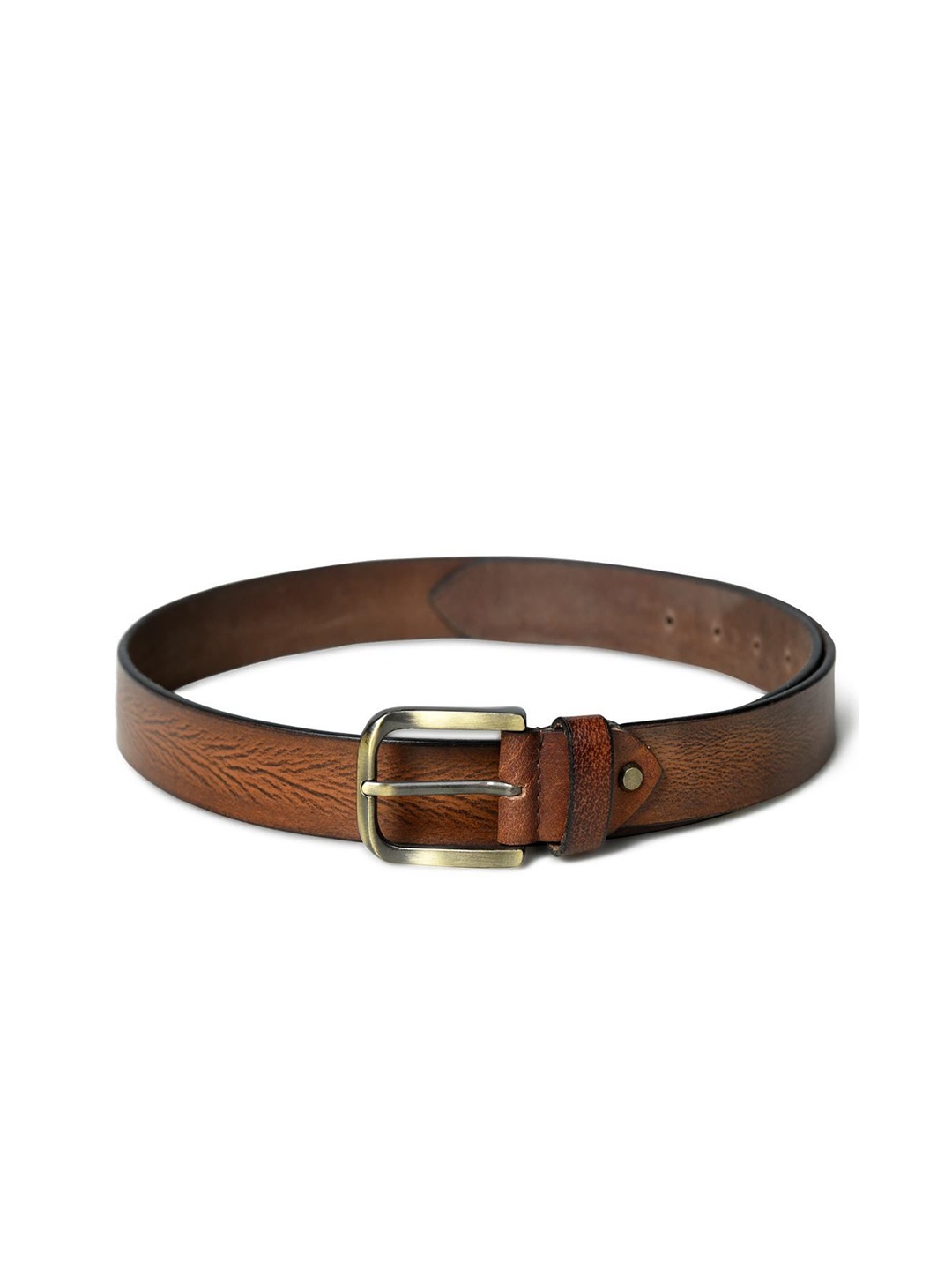 

MaheTri Men Textured Leather Belt, Brown