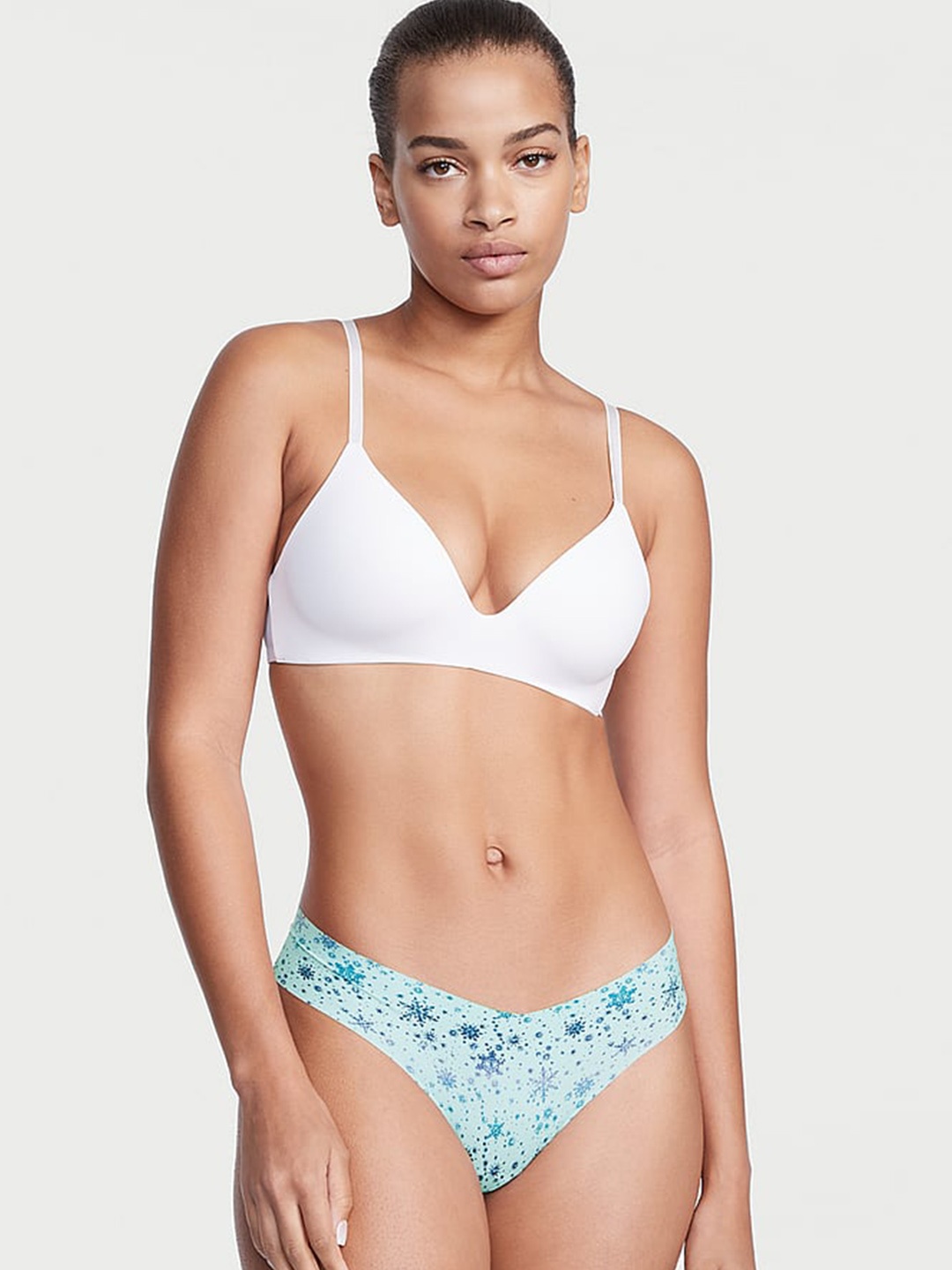 

Victoria's Secret Printed No-Show Thong- 111288775PLK, Blue