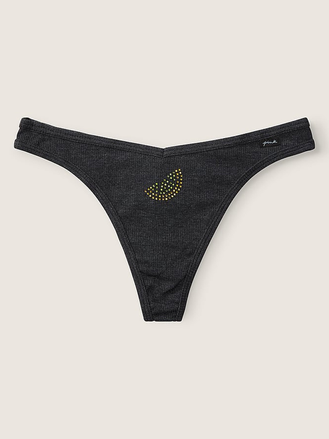 

Victoria's Secret PINK Embellished Thongs Briefs 111530373Z29, Black
