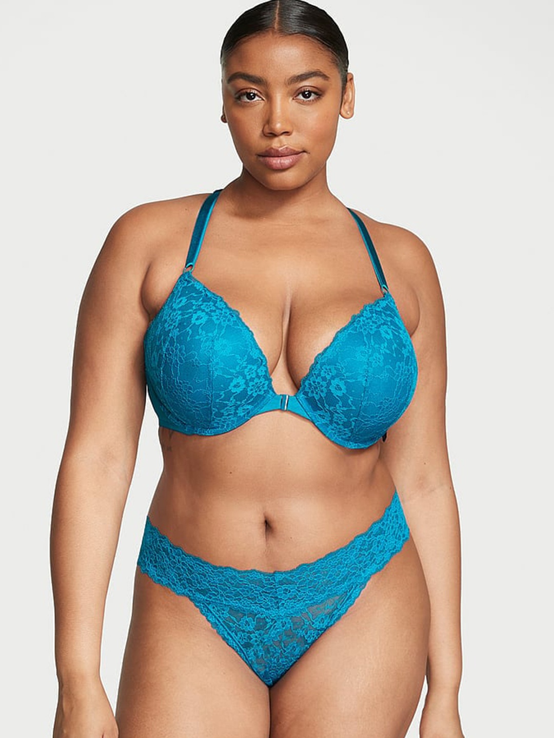 

Victoria's Secret The Lacie Posey Lace Thong Briefs- 112200202TQG, Blue