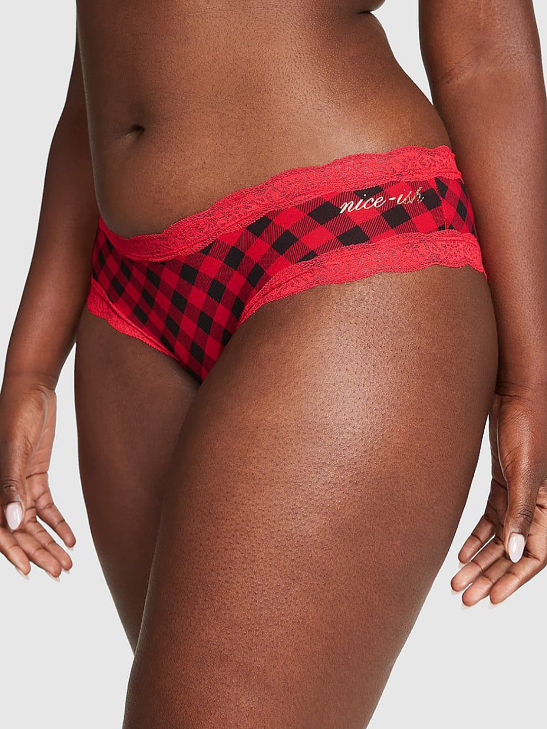 

Victoria's Secret Pink Everyday Lace-Trim Cheekster Panty, Red