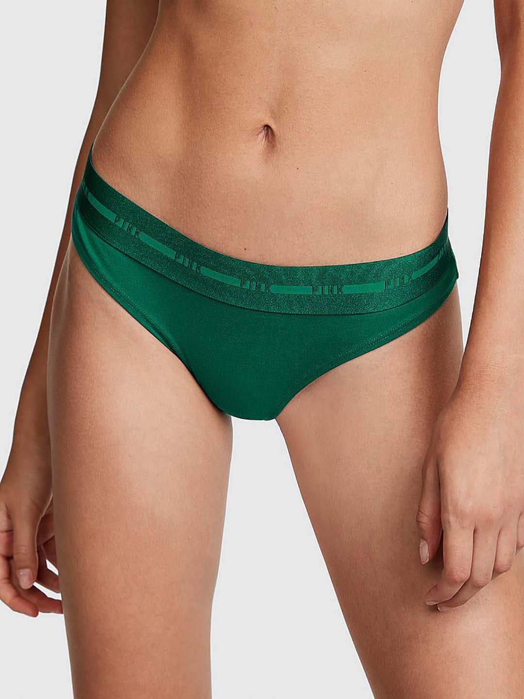

Victoria's Secret Logo Printed Thong Briefs- 112270015TXI, Green
