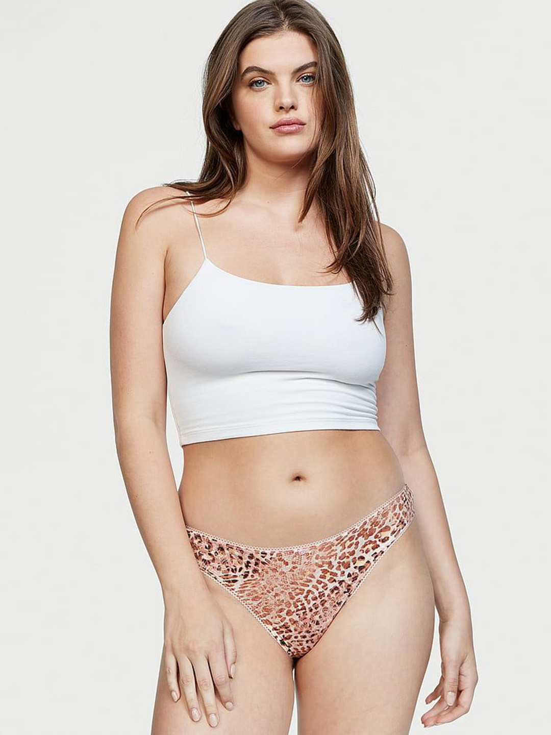 

Victoria's Secret Printed Thong Briefs 111929655H9W, Brown