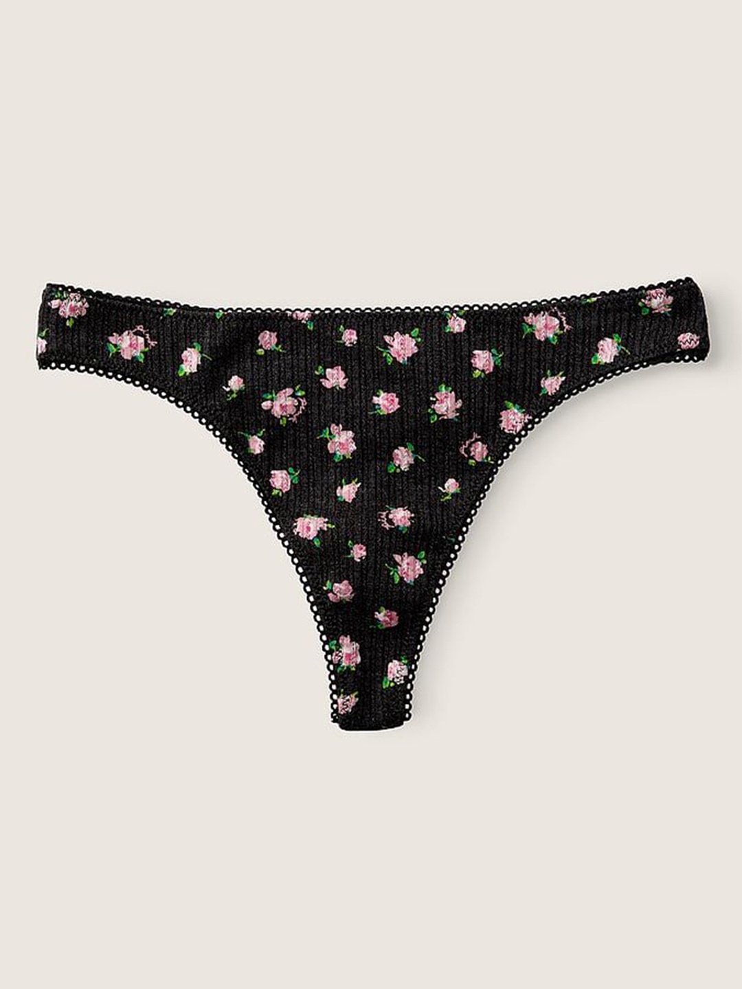 

Victoria's Secret Printed Low-Rise Thong 112200215UIO, Black