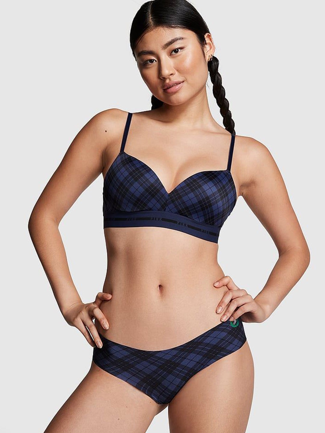 

Victoria's Secret PINK Printed Low-Rise Basic Briefs 1119917767DW, Blue