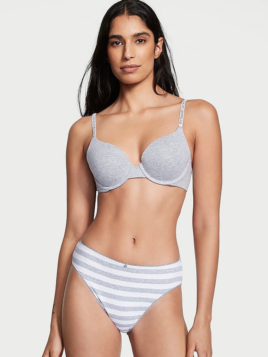 

Victoria's Secret Striped Basic Briefs 112148575W68, White