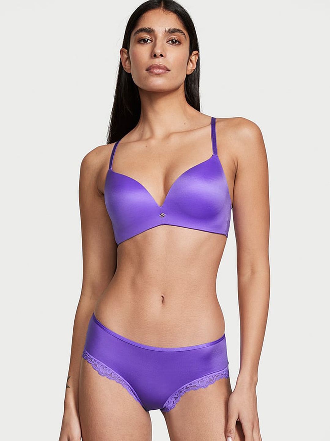 

Victoria's Secret Cotton Very Sexy Lace-Trim Cheeky Briefs - 112141421SJD, Purple