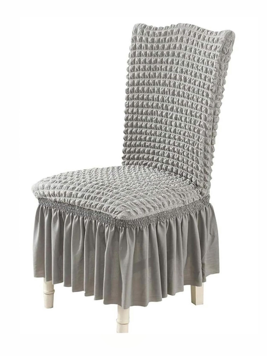 

HOUSE OF QUIRK Grey Melange Bubble Frill Chair Cover