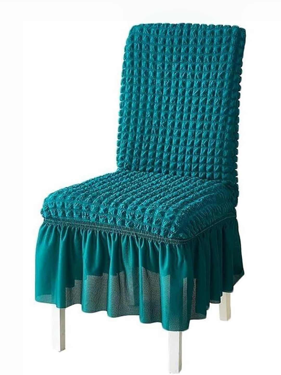 

HOUSE OF QUIRK Teal Bubble Frill Chair Cover