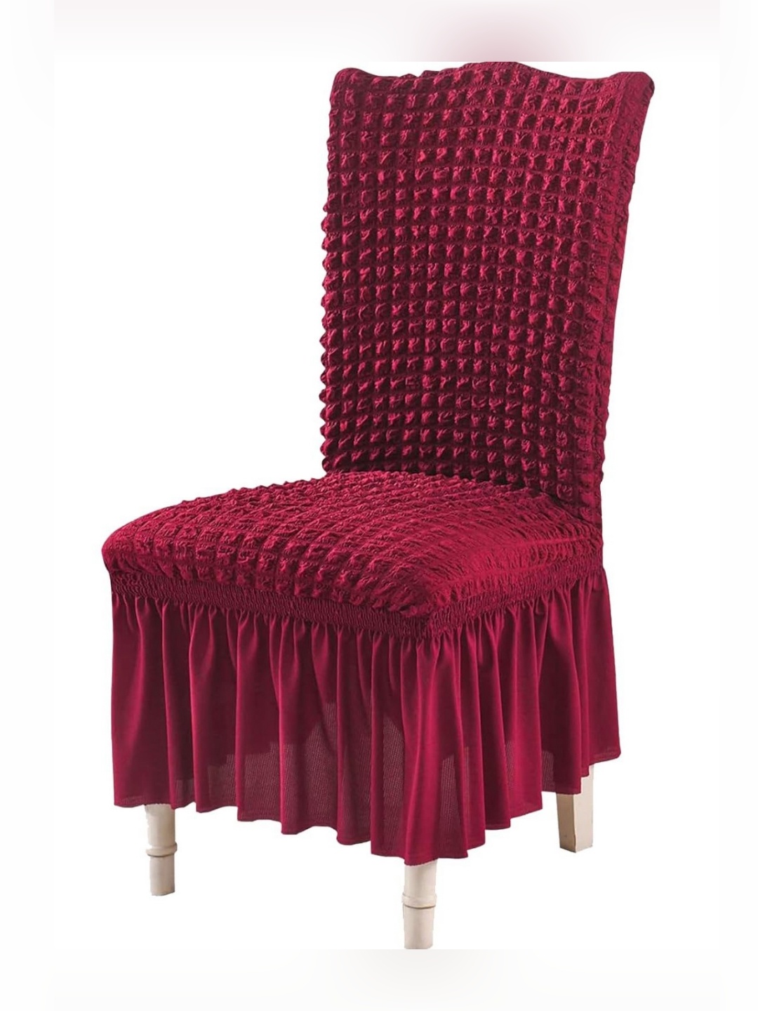 

HOUSE OF QUIRK Maroon Bubble Frill Chair Cover