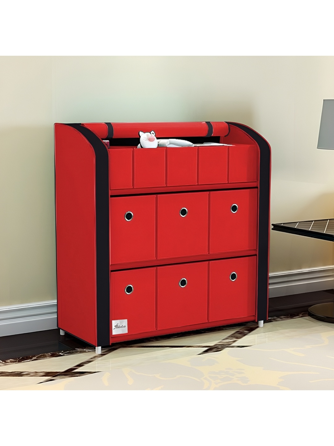 

Fabura Red & Black Bins Organizer Stand