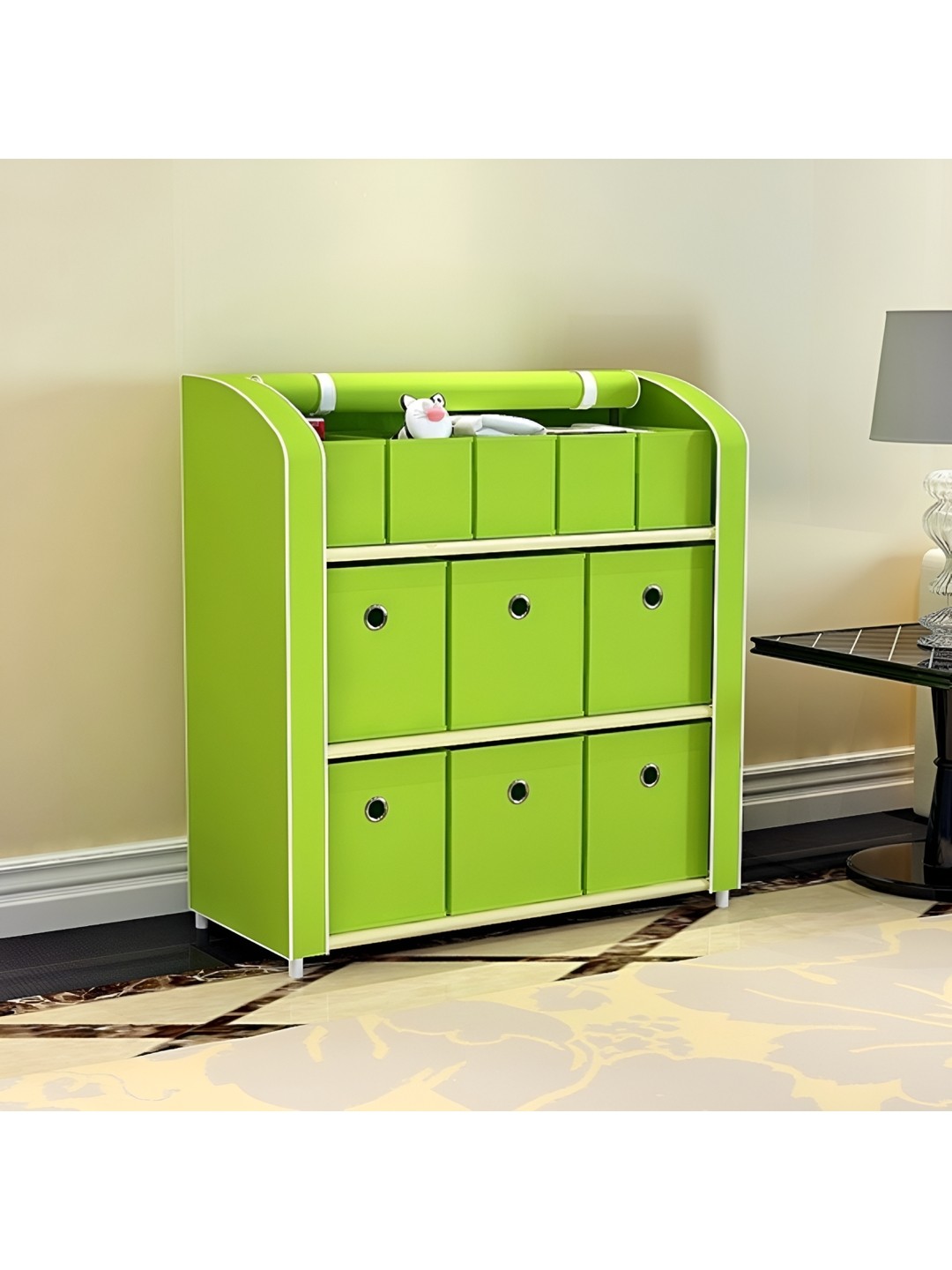 

Fabura Kids Toys & Clothes With Bins Organizer, Green