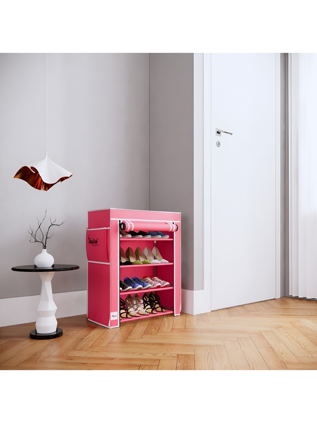 

Fabura Pink & White 5-Tier Moisture Resistant Rectangle Shoe Rack