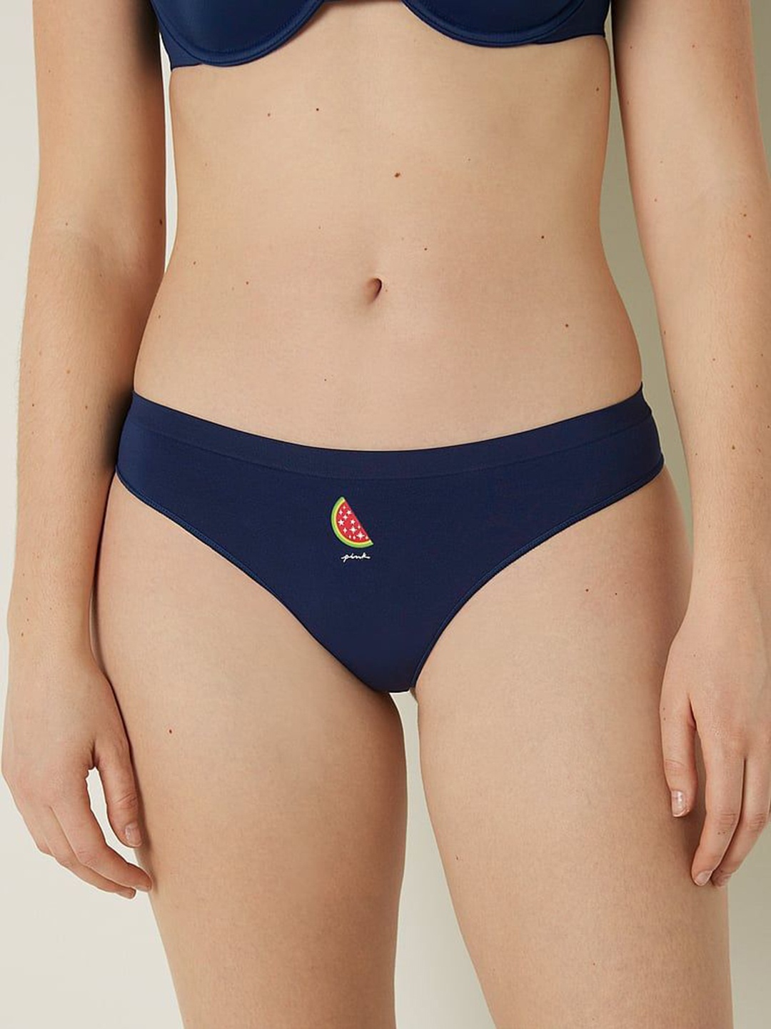 

Victoria's Secret PINK Seamless Low-Rise Thong Briefs 111636034BAL, Blue