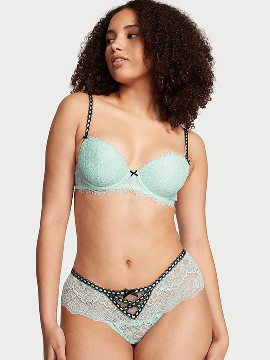 

Victoria's Secret Self-Design Ribbon Slot Hipster Briefs-1119996912M2, Blue