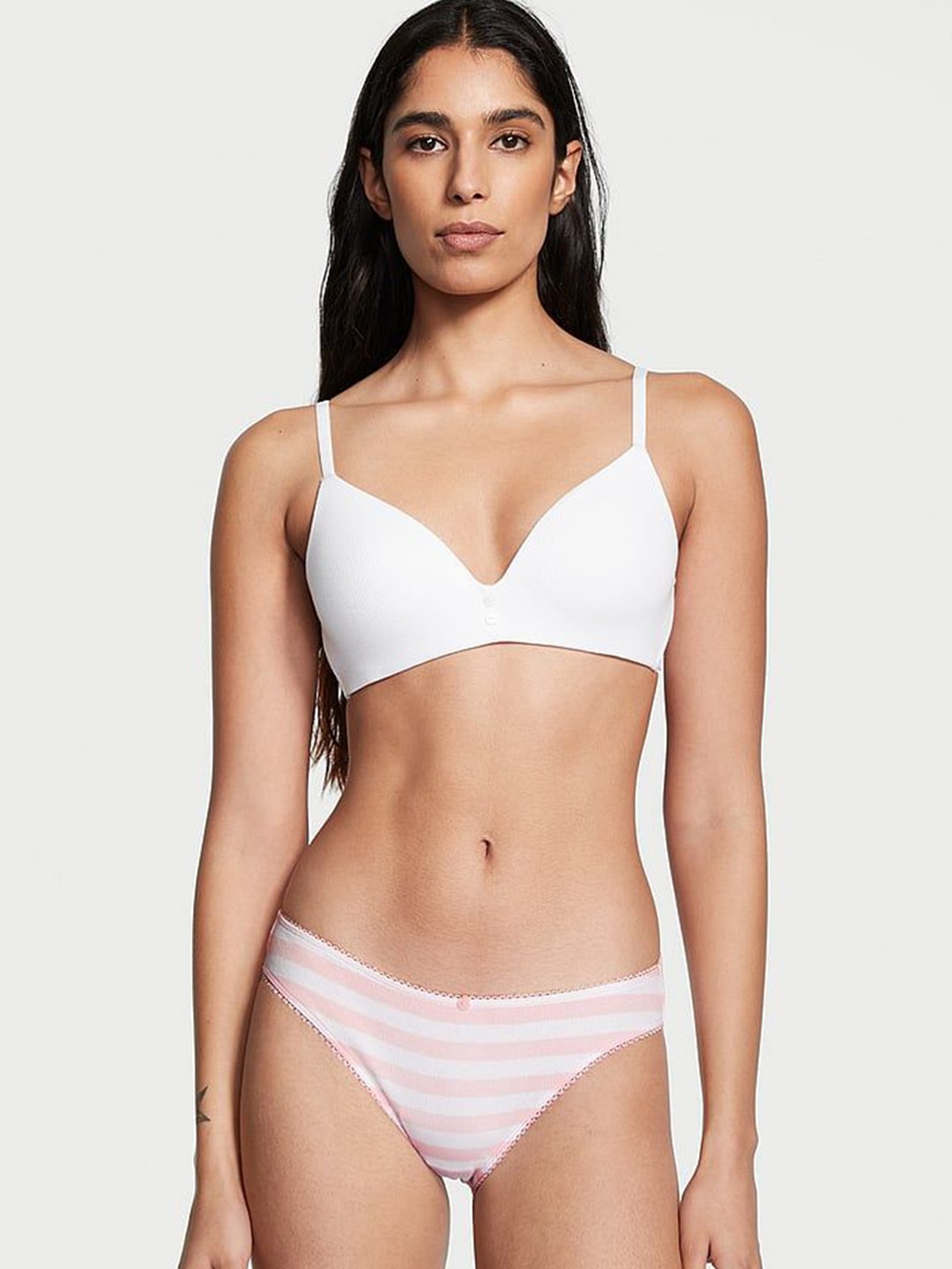 

Victoria's Secret Striped Bikini Briefs 112162325RBG, Pink