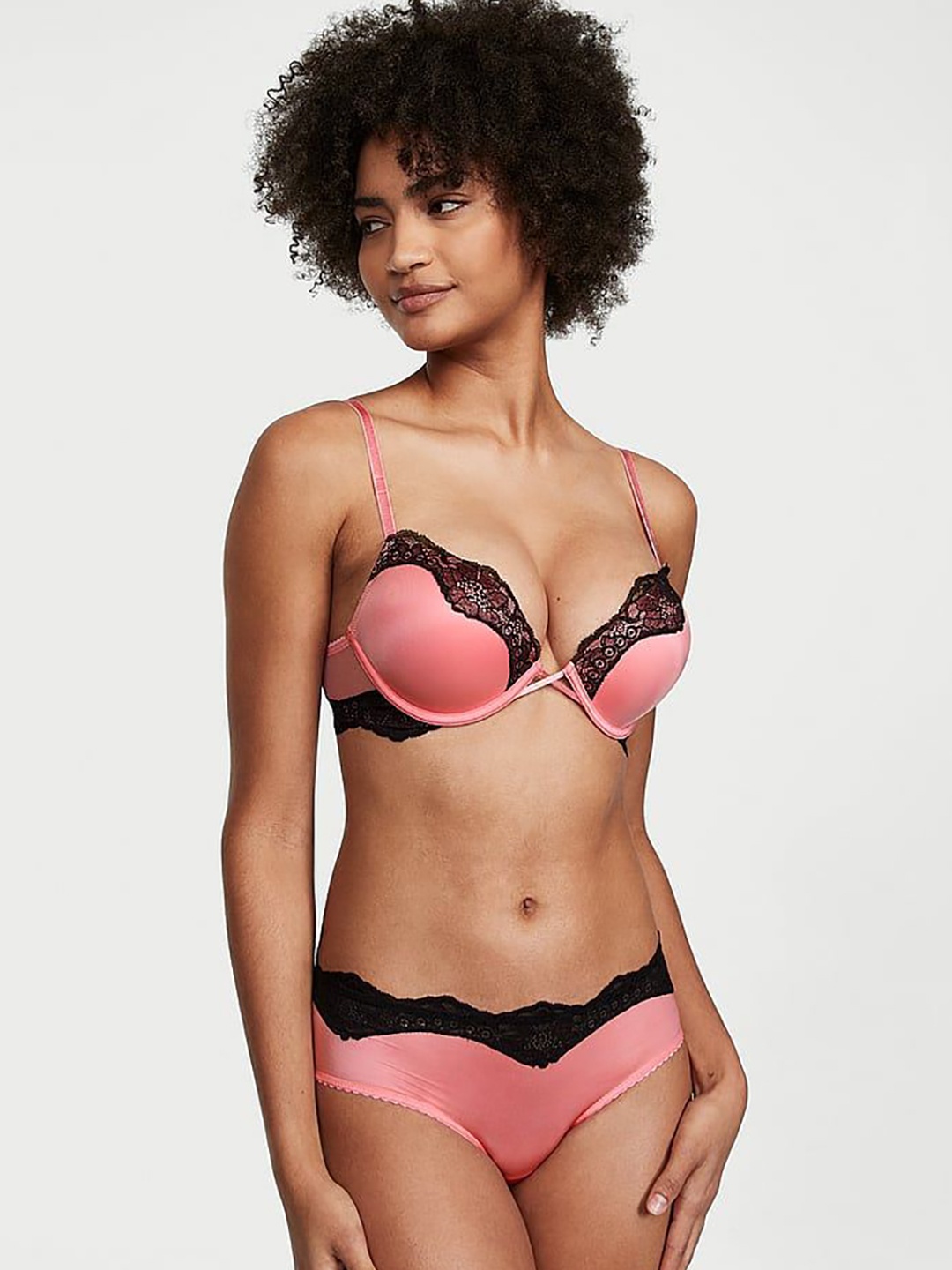 

Victoria's Secret Lace Trim Cheeky Panty 1121586188S0, Pink