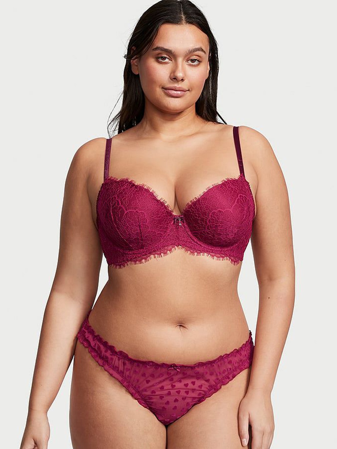 

Victoria's Secret Laced Thongs Briefs 112108465S5S, Red