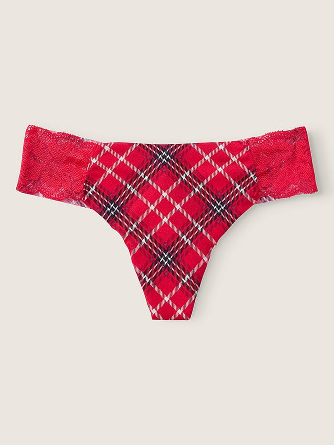 

Victoria's Secret Checked Thongs Briefs 111991785RRQ, Red