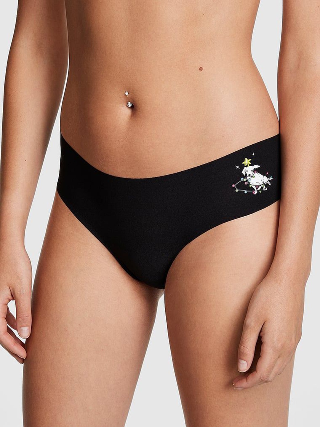 

Victoria's Secret PINK No-Show Cheekster Panty 1119917747RX, Black