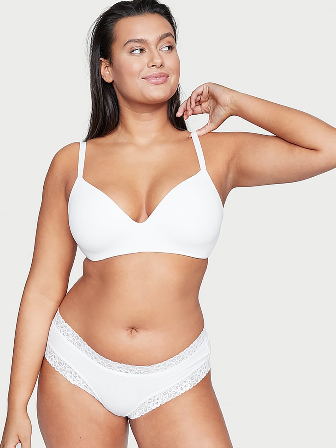 

Victoria's Secret Lace Waist Cotton Cheeky Briefs - 1115060995D1, White
