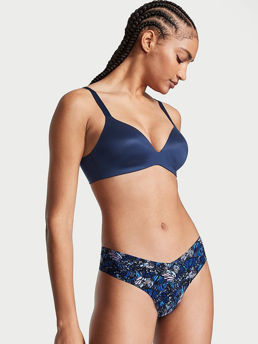 

Victoria's Secret Sexy Illusions No-Show Thong Panty 112081345SQC, Blue