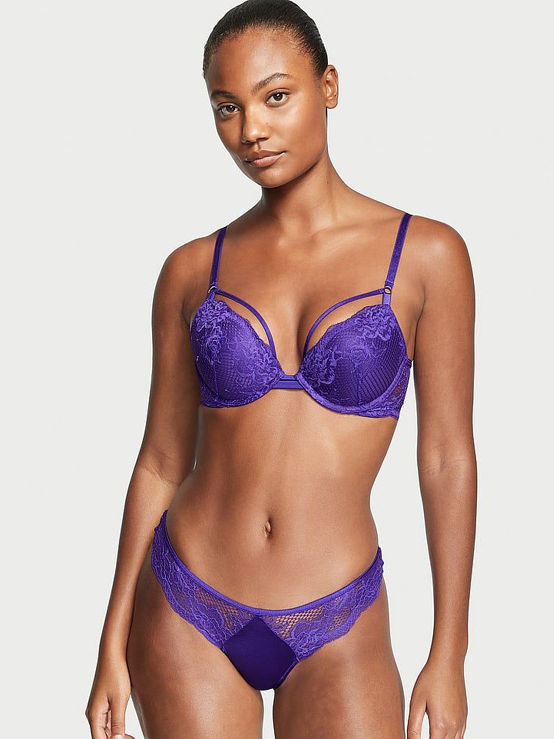 

Victoria's Secret Very Sexy So Obsessed Strappy Thong Panty 112119130QM9, Purple