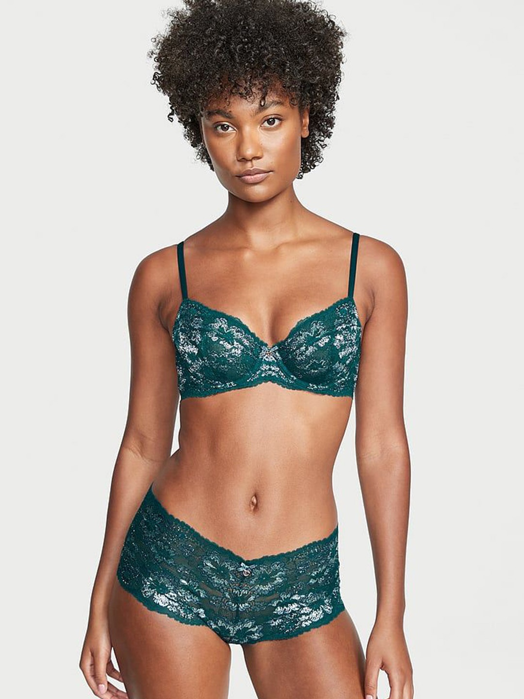 

Victoria's Secret Body Lace Boyshort Panty 111962135KUS, Green