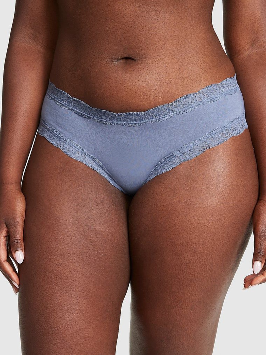 

Victoria's Secret Pink Everyday Lace-Trim Cheekster Panty, Blue