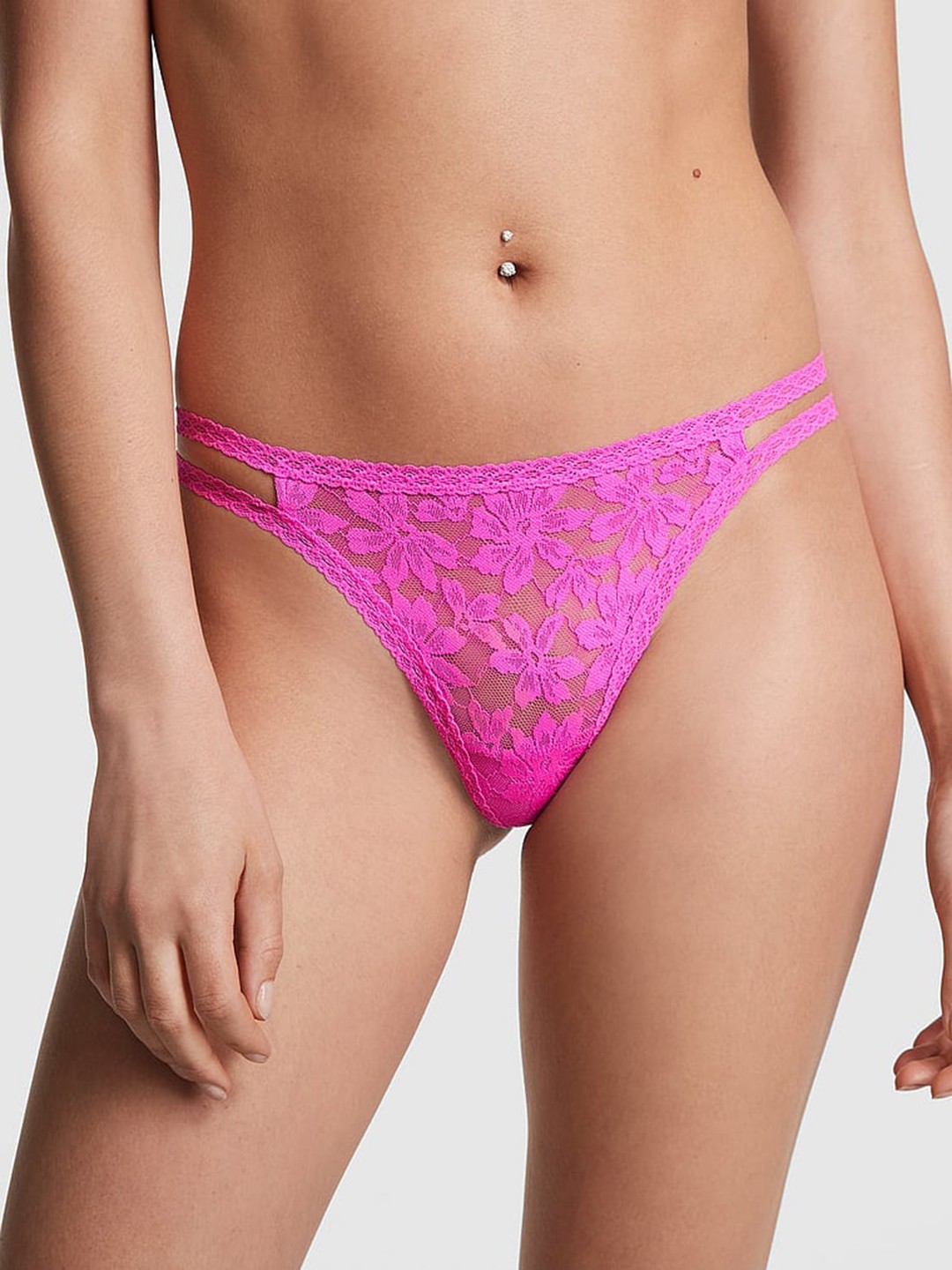

Victoria's Secret Pink Lace Strappy Thong Panty 1119671815T0