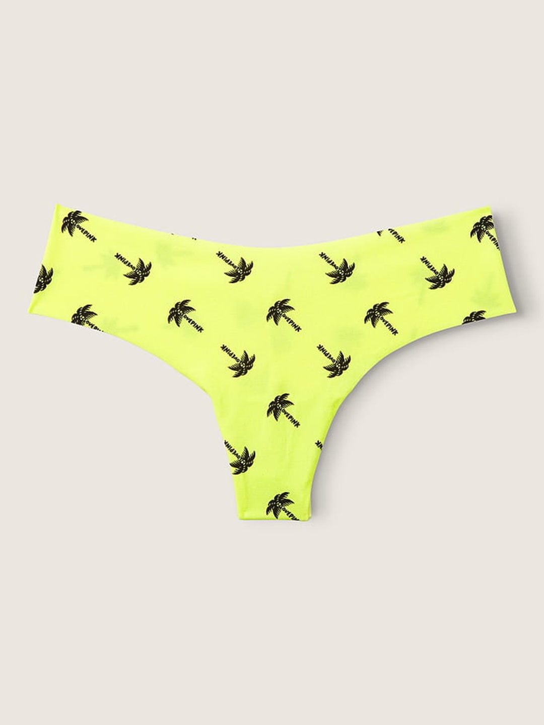 

Victoria's Secret PINK Printed No-Show Thong Briefs- 111991805XYK, Yellow