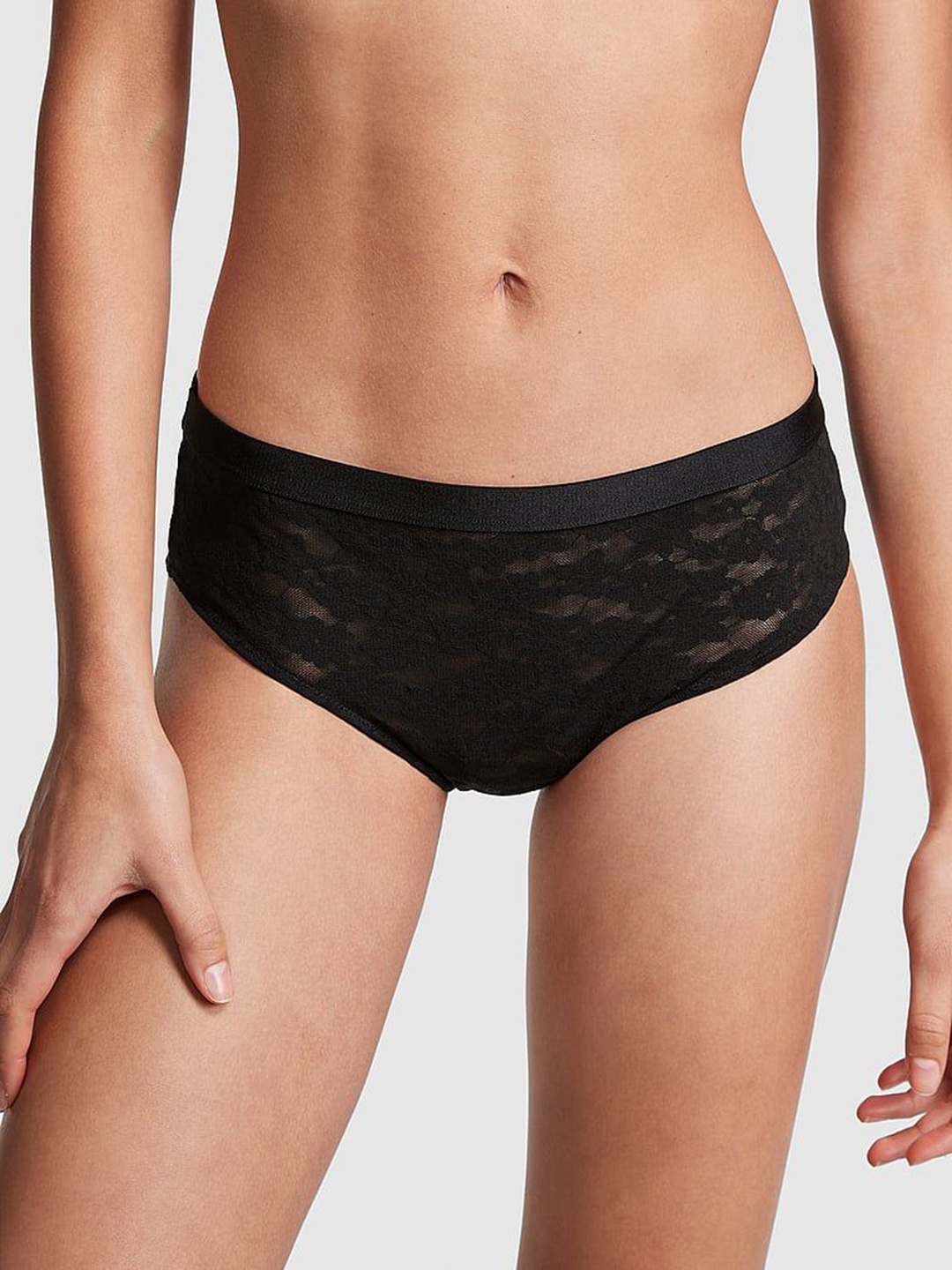 

Victoria's Secret PINK Laced Thongs Cheekster Briefs 112301012ZUO, Black