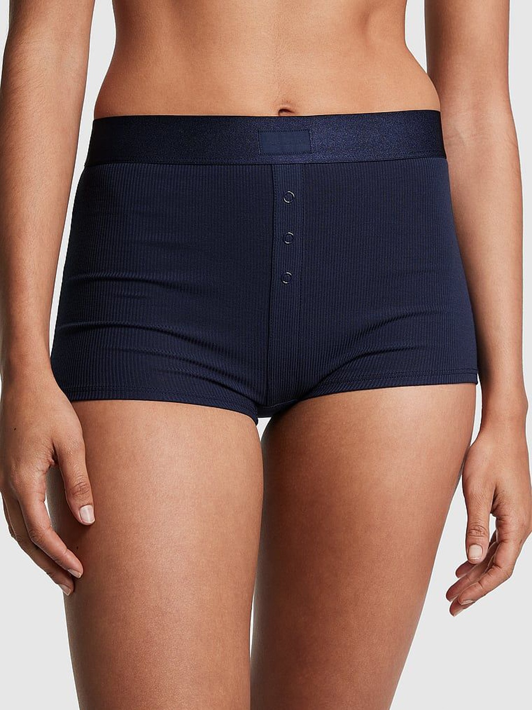 

Victoria's Secret Ribbed Boy Shorts Briefs 1121631550K6, Navy blue