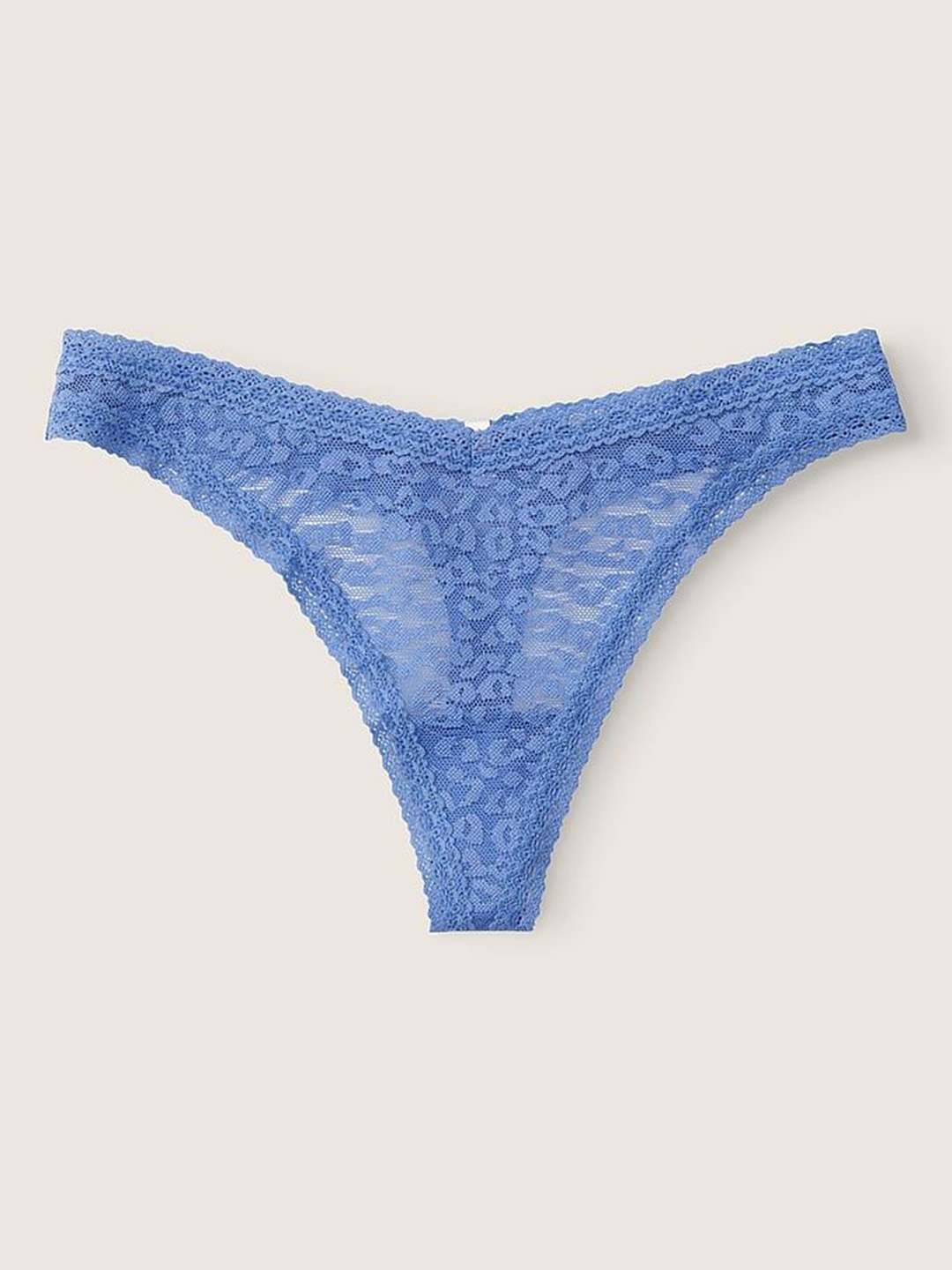 

Victoria's Secret Pink Wear Everywhere Lace Thong Panty 1119535436M4, Blue