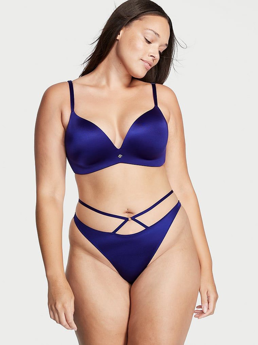 

Victoria's Secret Strappy Thong Panty Briefs 112071611ZZR, Blue