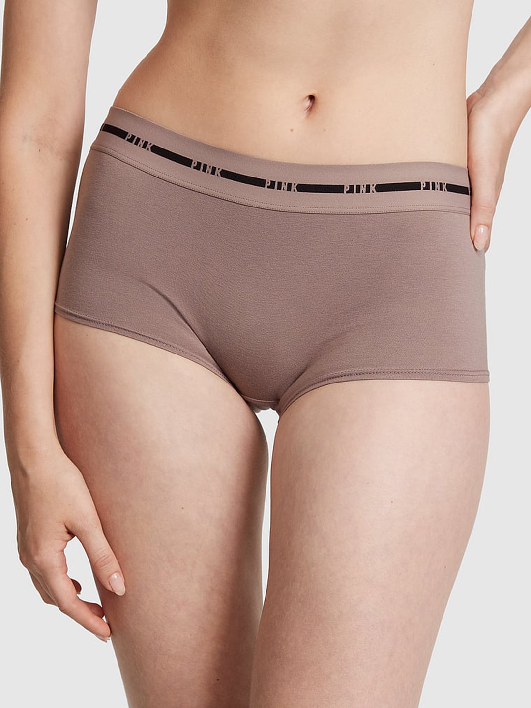 

Victoria's Secret Pink Logo Boyshort Panty 1122690817N0, Brown