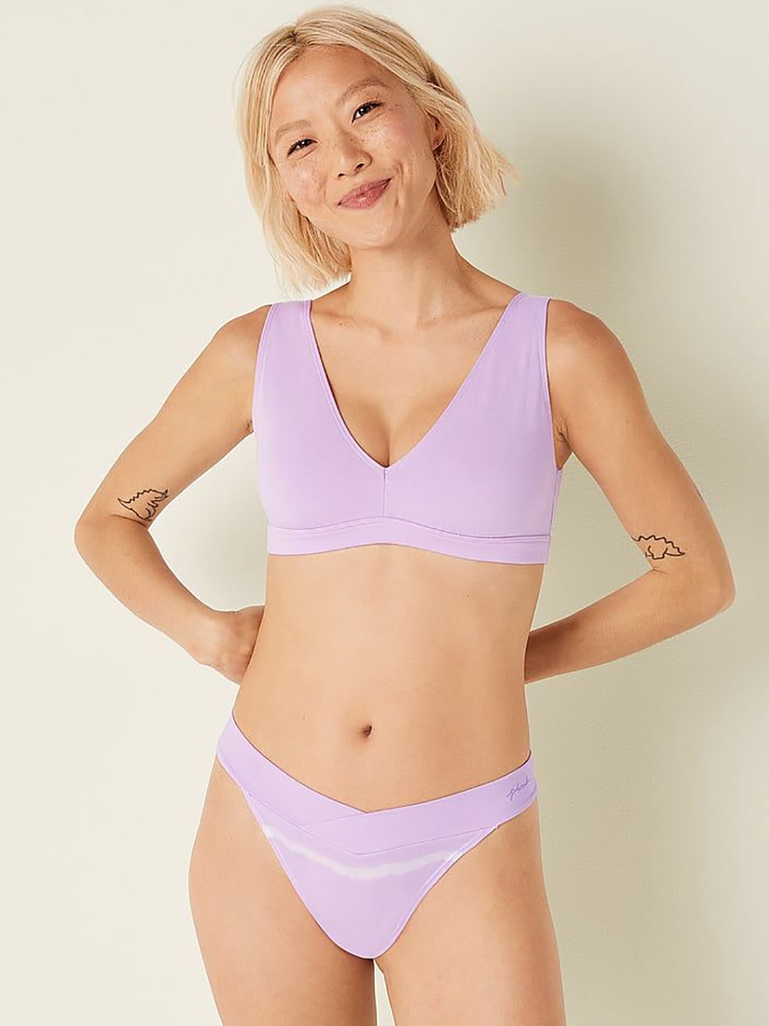 

Victoria's Secret PINK Crossover Thong Briefs- 111991903Z3I, Purple