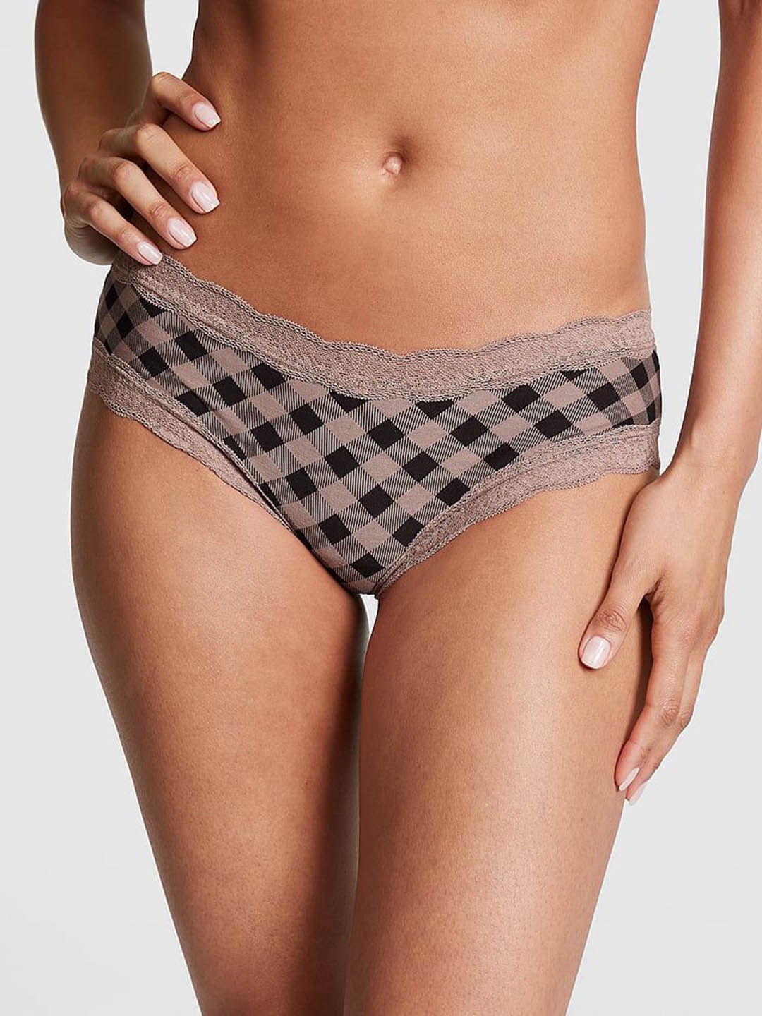 

Victoria's Secret PINK Checked Basic Briefs 1119728667DU, Mauve