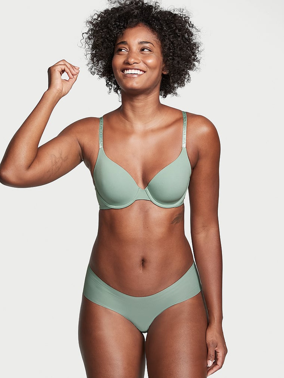 

Victoria's Secret Sexy Illusions No-Show Ribbed Cheeky Panty 1121424146K1, Green