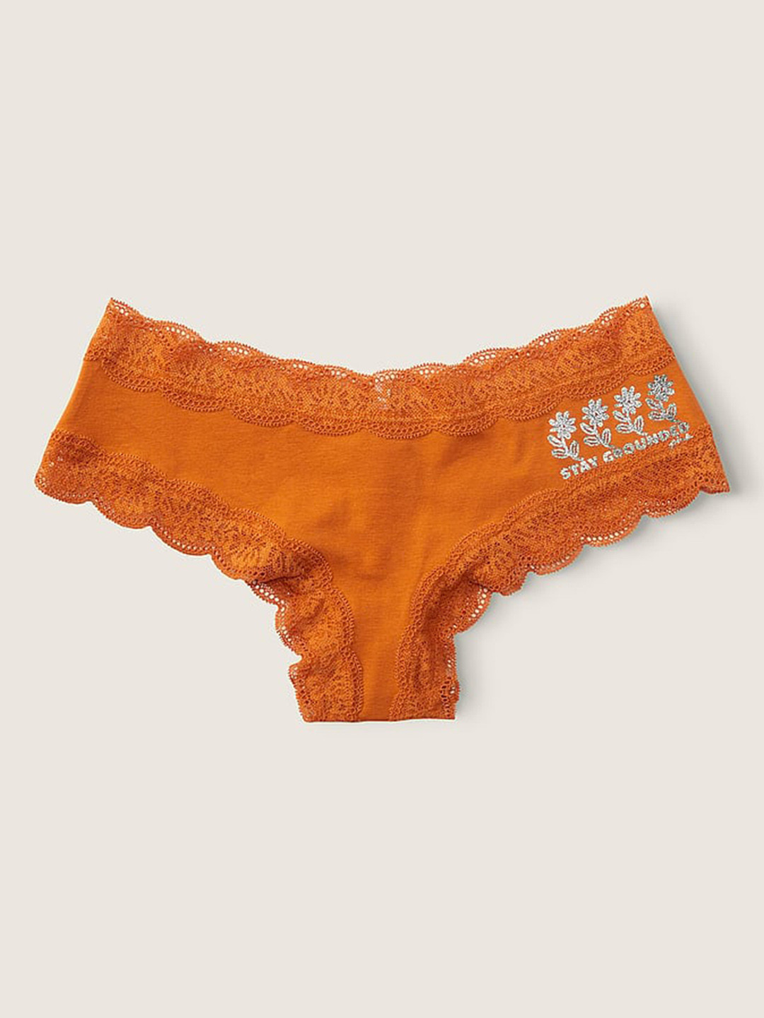 

Victoria's Secret PINK Everyday Lace-Trim Cheekster Briefs- 111972865IUI, Orange