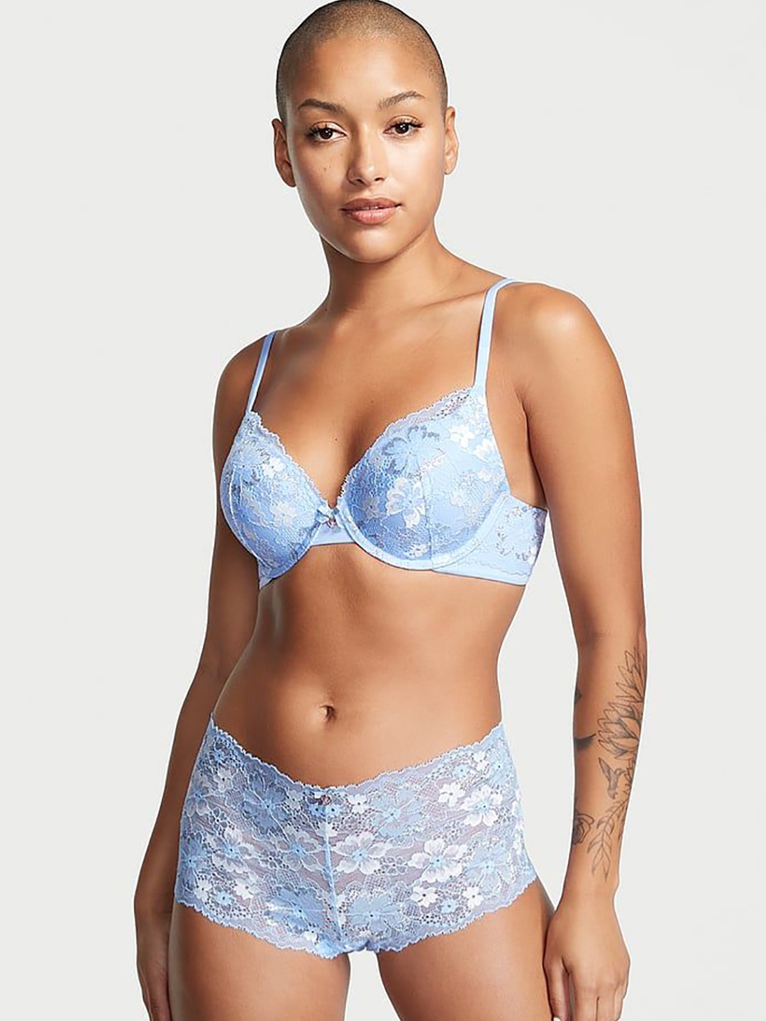

Victoria's Secret Body Lace Boyshort Panty 111953055O7A, Blue