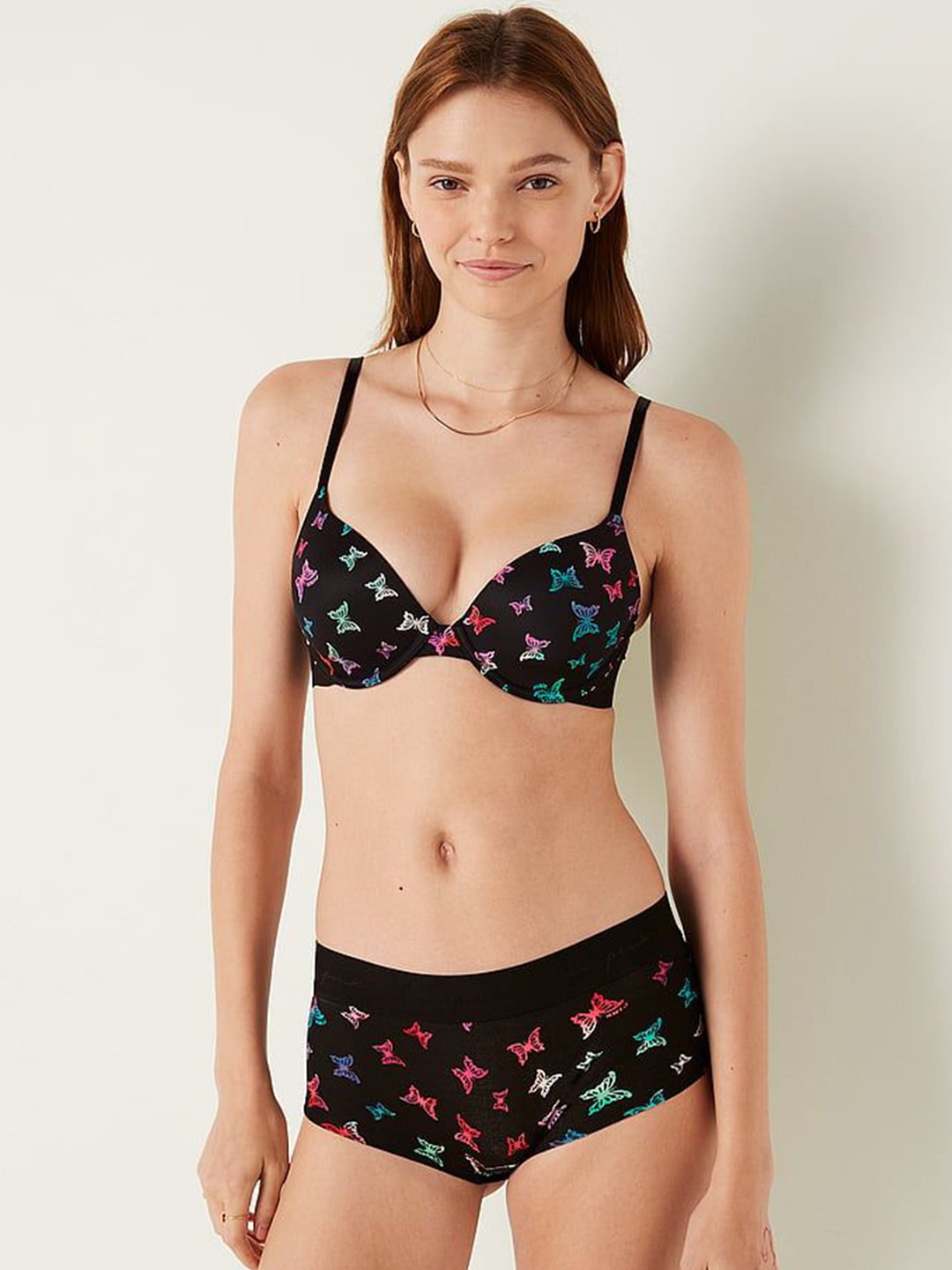 

Victoria's Secret Printed Mid Rise Briefs 111851525QHO, Black