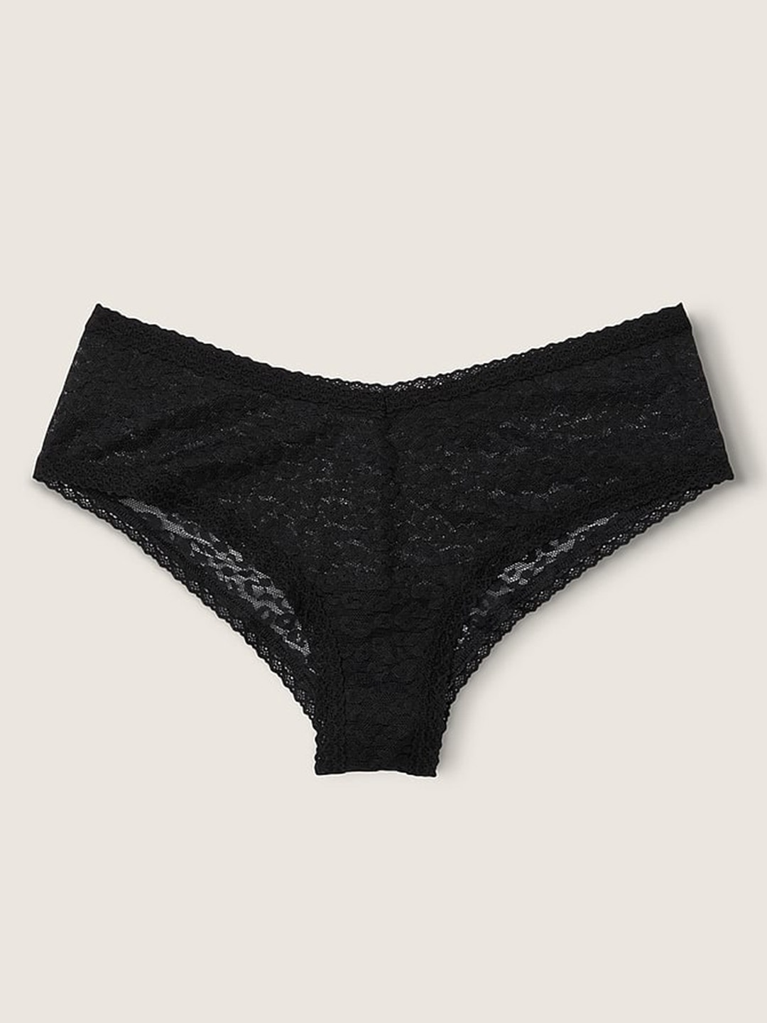 

Victoria's Secret PINK Wear Everywhere Lace Cheekster Briefs- 111975362ZUO, Black