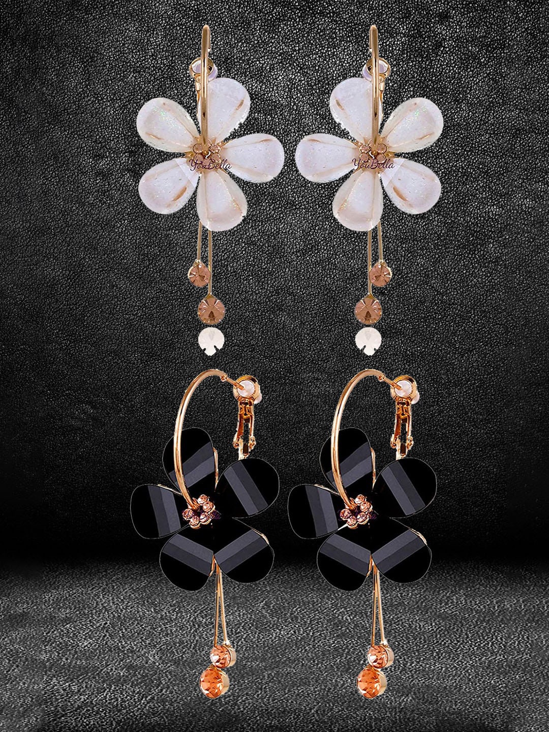 

YouBella Set Of 2 Gold-Plated Contemporary Hoop Earrings