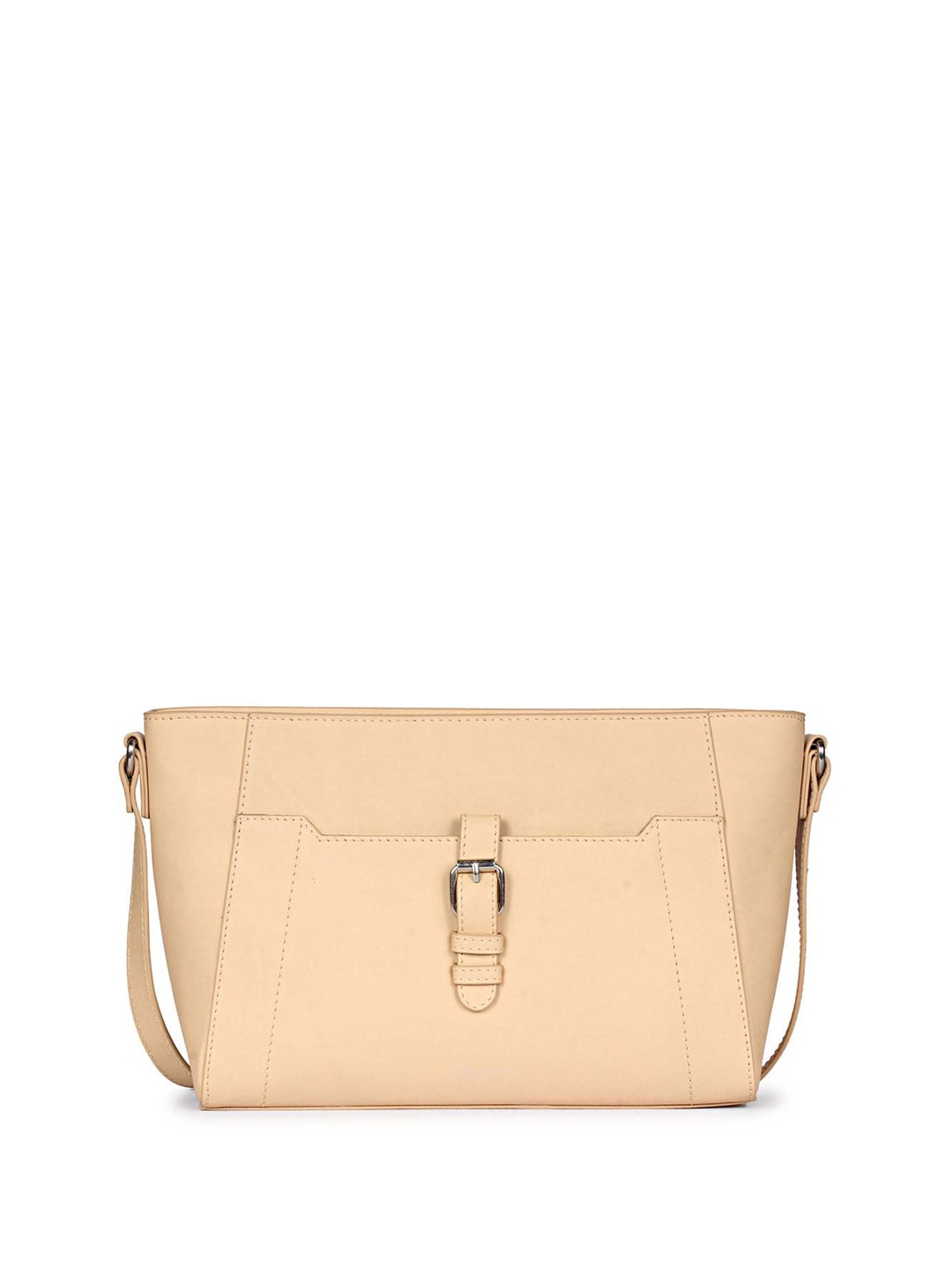 

Favore Women's Textured Leather Oversized Structured Sling Bag, Beige